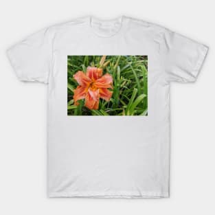 Wet Orange Lily Photographic Image T-Shirt